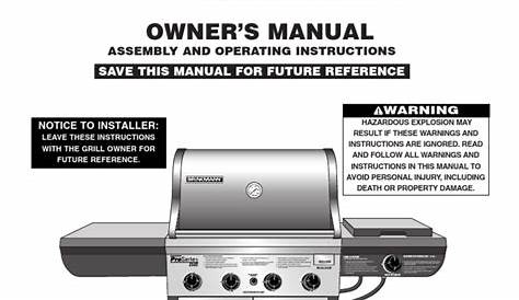 brinkmann 6430 gas grill user manual