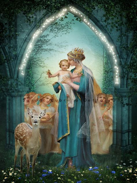 Our Lady Of The Angels Catholic Art Print Virgin Mary Print