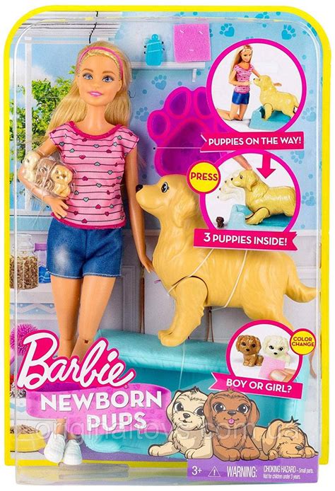 Кукла Барби и собака с новорожденными щенками Barbie Newborn Pups Fdd43