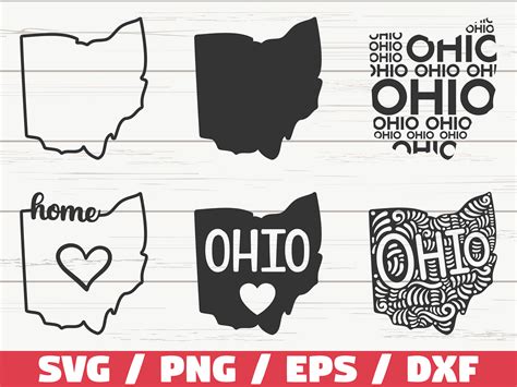 Includes Svgpngdxf Files Outline Of The State Of Ohio Svg United