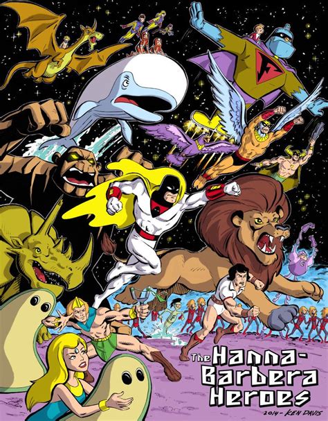 Hanna Barbera Heroes Coloured Bykendaviscartoons D74l1 Comic Art