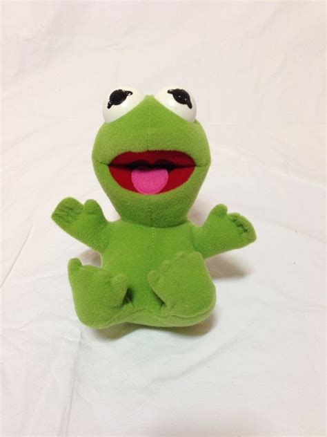 Vintage Baby Kermit The Frog Plush Stuffed Toy 1987 Jim Henson