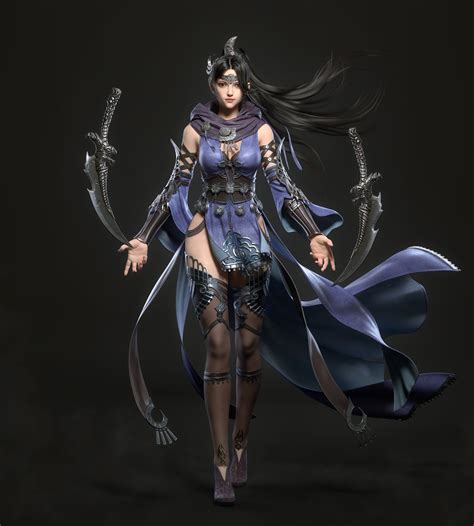Dark Hair Rapier CGI Warrior Ponytail Women Cifangyi Sword Rare Gallery HD