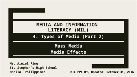 Pptx Media And Information Literacy Mil Mass Media And Media Effects Pdfslide