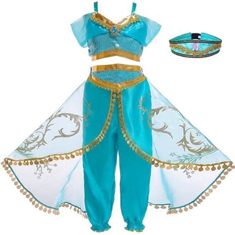 Costume Princesse Jasmine Aladdin Pour Filles Findpitaya Robe De Danse Ventre Halloween
