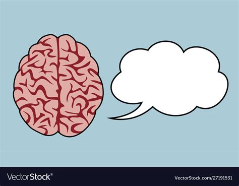 Brain Thinking Concept With Cloud Speaking Bubble Vector Image
