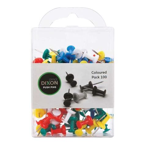 Dixon Push Pins Pack 100 Assorted Colour — Officecentre