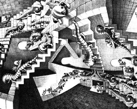 M C Escher House Of Stairs Krempeltierchen In Staircase 1280x1024