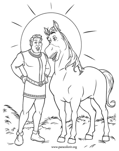 Use these images to quickly print coloring pages. Shrek - Shrek in his human form and Donkey coloring page