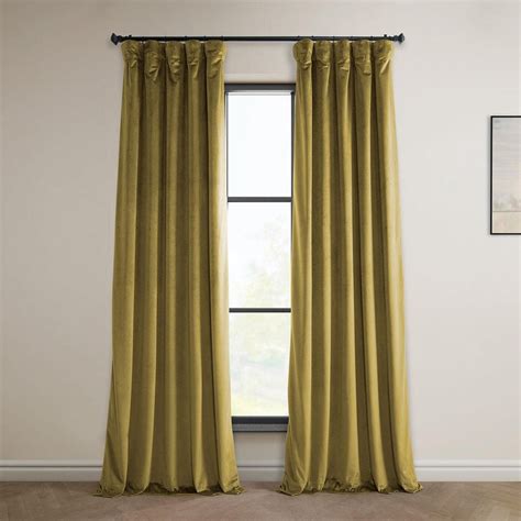 Peat Green Heritage Plush Velvet Curtain