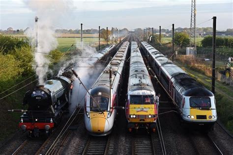 Train Spotters Delight As Four Iconic Trains Travel Side By Side