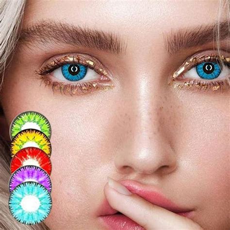 Buy Cosmetic Colorful Contact Lens 10 Color 2 Pcs Online From