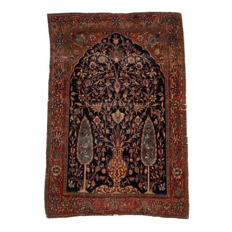 bonhams skinner fereghan sarouk prayer rug iran 4 ft 5 in x 6 ft 7 in