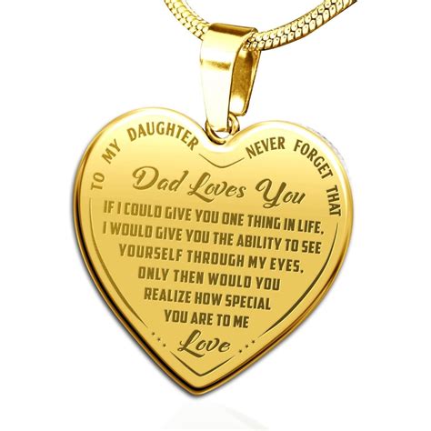 A father's love for his daughter is unconditional. Father to Daughter Gifts - Novelty Luxury Engraved Heart ...