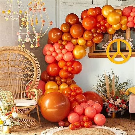 Orange With Gold Balloons Garland Arch Kit Various Sizes