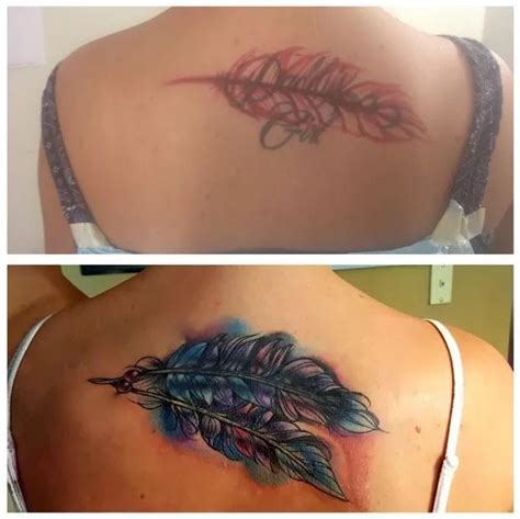 These Vibrant Feathers That Deserve To Be Seen Cover Up Tattoos Best Cover Up Tattoos Cover