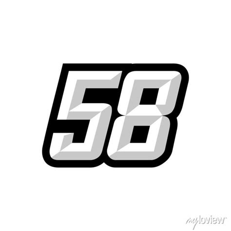 Creative Modern Logo Design Racing Number 58 Canvas Prints For The Wall