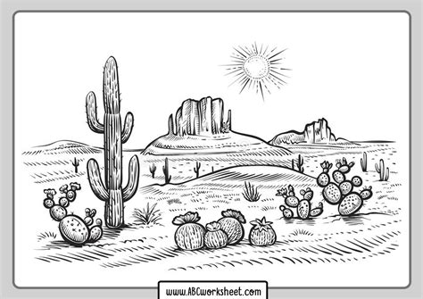 Desert Coloring Page Abc Worksheet