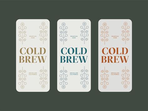 Minimal Cold Brew Coffee Labels By Christina Gilcrist On Dribbble