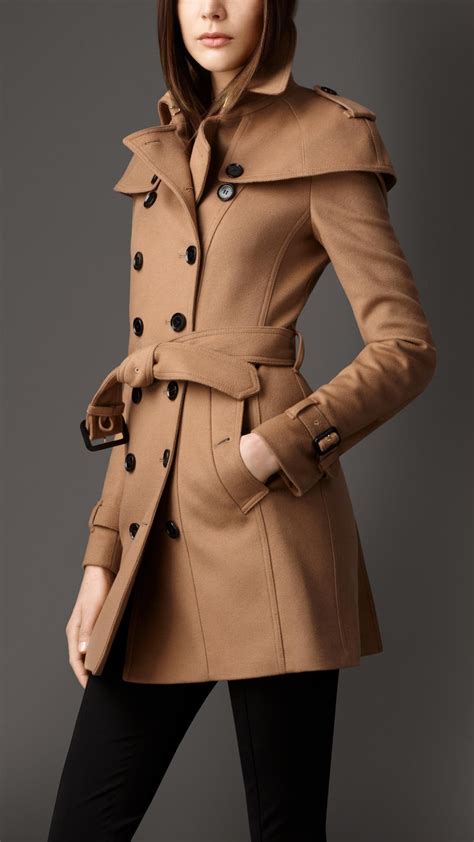 Lyst Burberry Wool Cashmere Caped Trench Coat In Brown