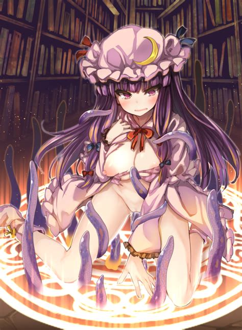 Tousen Patchouli Knowledge Touhou Commentary Request 1girl Blue