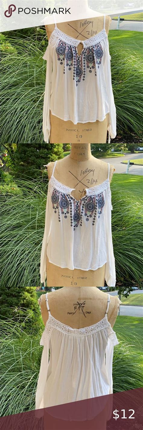 Open Shoulder Top With Lace And Embroidery Clothes Design Open