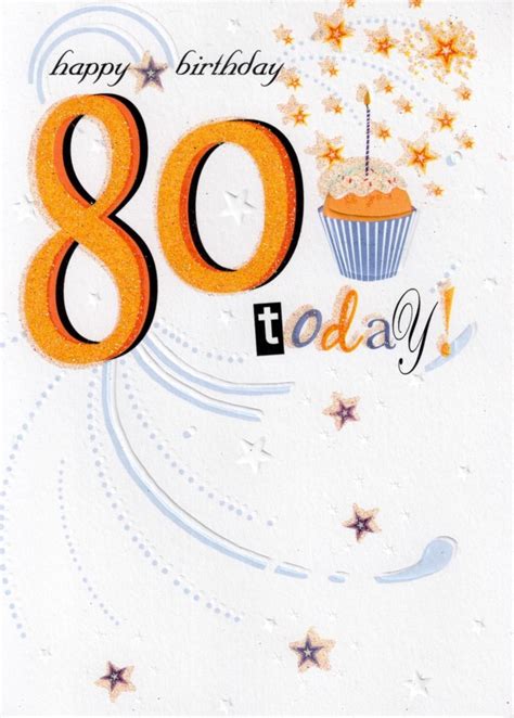 80 Today Happy 80th Birthday Card Cards Love Kates