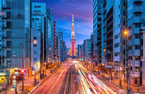 Tokyo City Street View With Tokyo To High Quality Architecture Stock