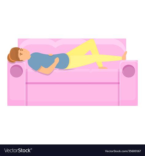 Rest On Sofa Self Care Icon Cartoon Style Vector Image