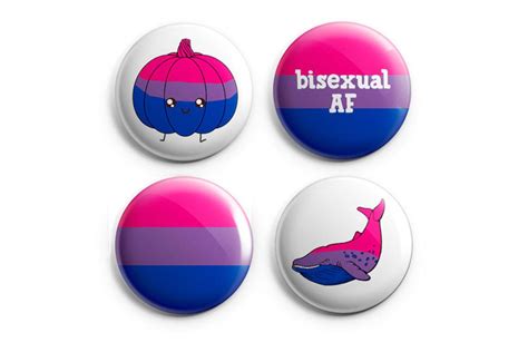 bisexual pin bi pride 4 pack bisexual pins bi badges bisexuality pansexual fluid badges