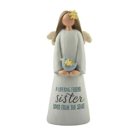 Sister Lifelong Friend Feather And Grace Angel Figurine Guardian Angel