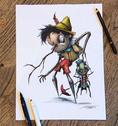 Creepyfied Pinocchio Drawing By Atomiccircus On Deviantart