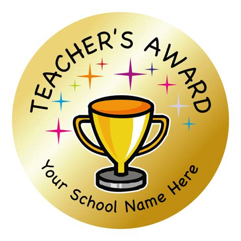 Gold Teachers Award Stickers For Teachers