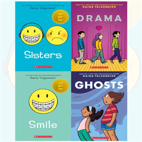 Raina Telgemeier Collection 4 Books Bundle With T Journal Sisters Drama Smile Ghosts