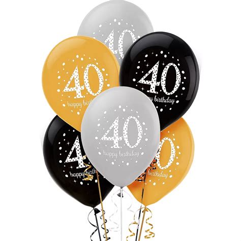40th Birthday Balloons 6ct Sparkling Celebration Party City Canada