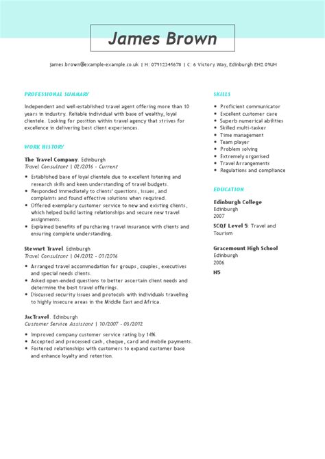 Top Travel Consultant Cv Examples Myperfect Cv