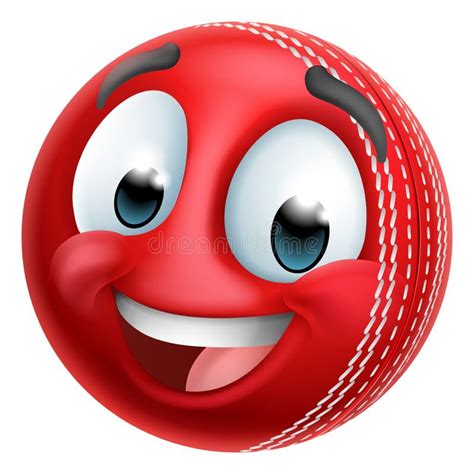 Emoticon Di Cricket Ball Emoticon Face Emoji Cartoon Icon Illustrazione