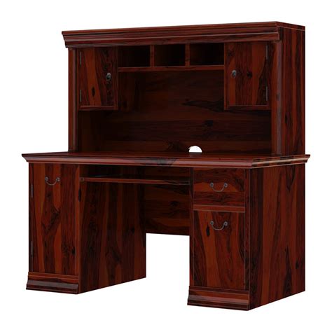 Solid Wood Office Desk Lundquist Solid Wood Desk In 2020 Solid Wood