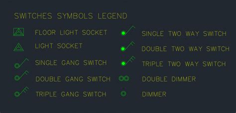 Switches Symbols Legend Free Cad Block And Autocad Drawing