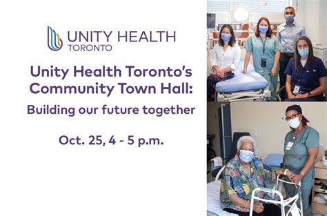 Attend Unity Health Torontos Second Community Town Hall On Oct 25