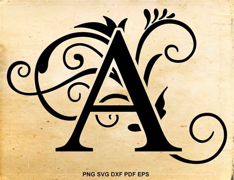 Papercraft Embellishments Svg Files For Cricut Monogram Png Monogram Letters Initials Svg Design