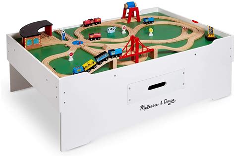 Melissa And Doug 12371 Deluxe Wooden Multi Activity Play Table For Trains
