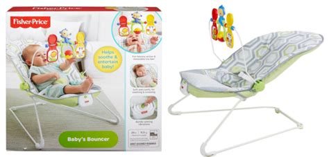 When baby kicks the monkey feet, his little kicks are rewarded with entertaining jingling and rattling sounds. Fisher-Price Baby Bouncer $18.79 - Wheel N Deal Mama