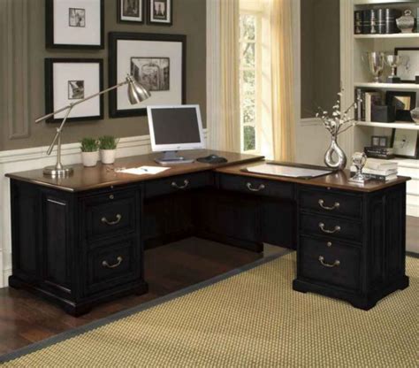 Black Executive Desk Home Office Furniture For Elegance And Modern Looks