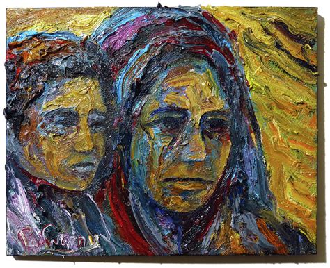 Oil Painting Of Two People Abstract Expressionism Two Friends Painting
