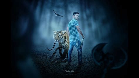 Boy And The Tiger Photoshop Manipulation Fantasy Effect Tutorial Youtube