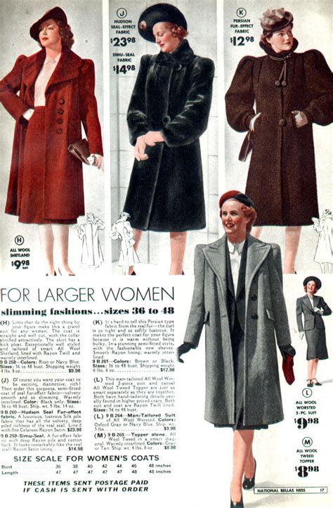 Catalog Inspiration Fall And Winter Coats 1939 1940 Wearing History