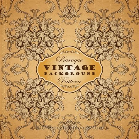 Free Vectors Vintage Background With Baroque Pattern Abstract