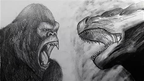 Drawing Godzilla Vs Kongtimelapse Drawinggodzilla Vs Kong Pencil