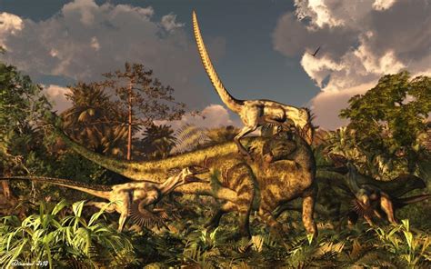 Tenontosaurus And Deinonychus By Dinoraul
